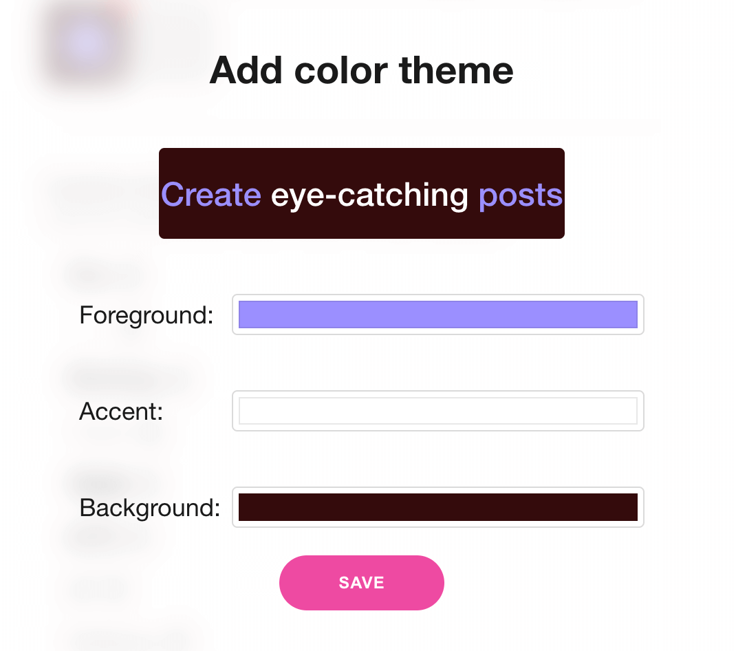 Color themes form