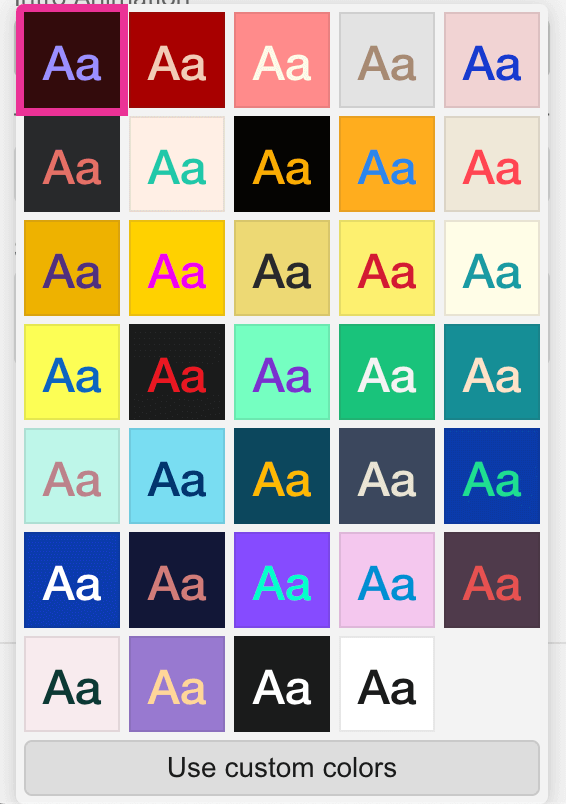 Color themes selector
