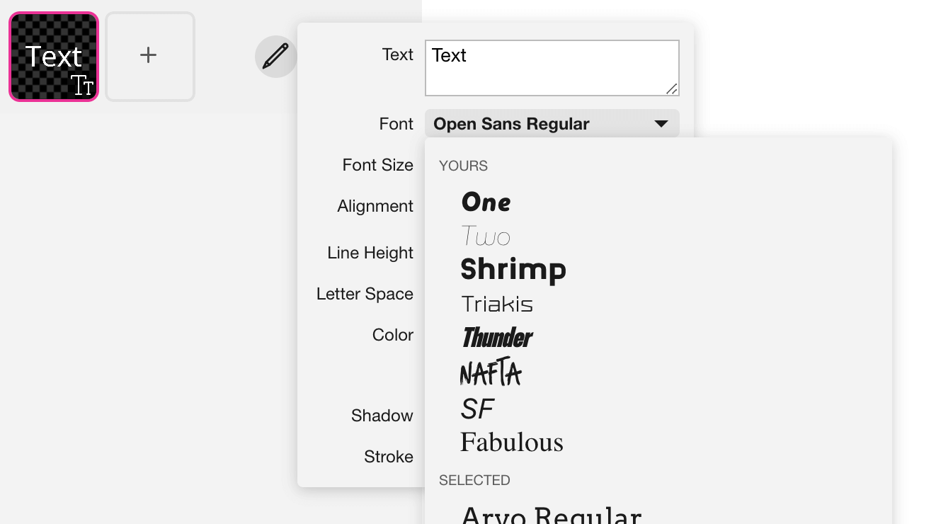 Custom fonts in fonts menu