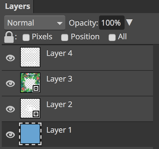 Layers panel in Photopea
